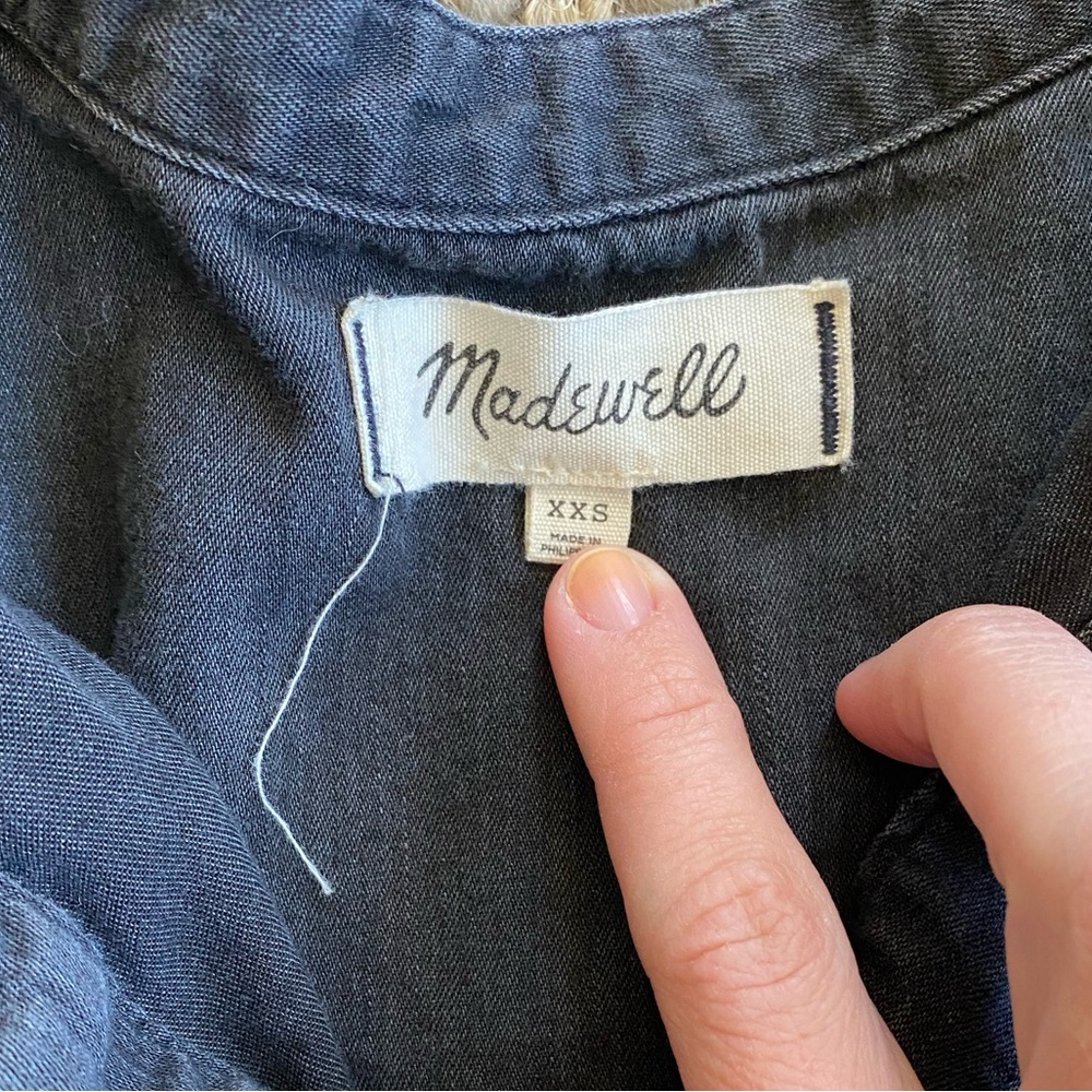Madewell Black Peasant Top - Picture 2 of 5